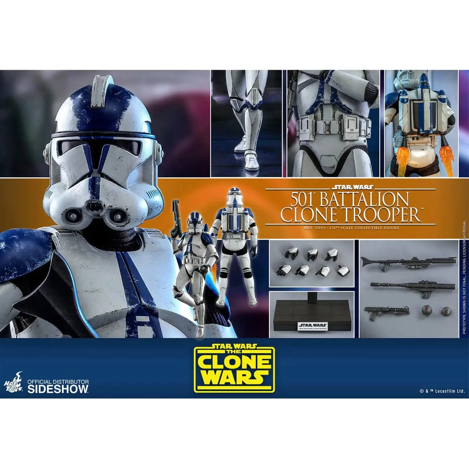 Hot Toys Star Wars The Clone Wars Action Figure 1/6 501st Battalion Clone Trooper 4 Hot Toys Star Wars The Clone Wars Action Figure 1/6 501st Battalion Clone Trooper - Image 2