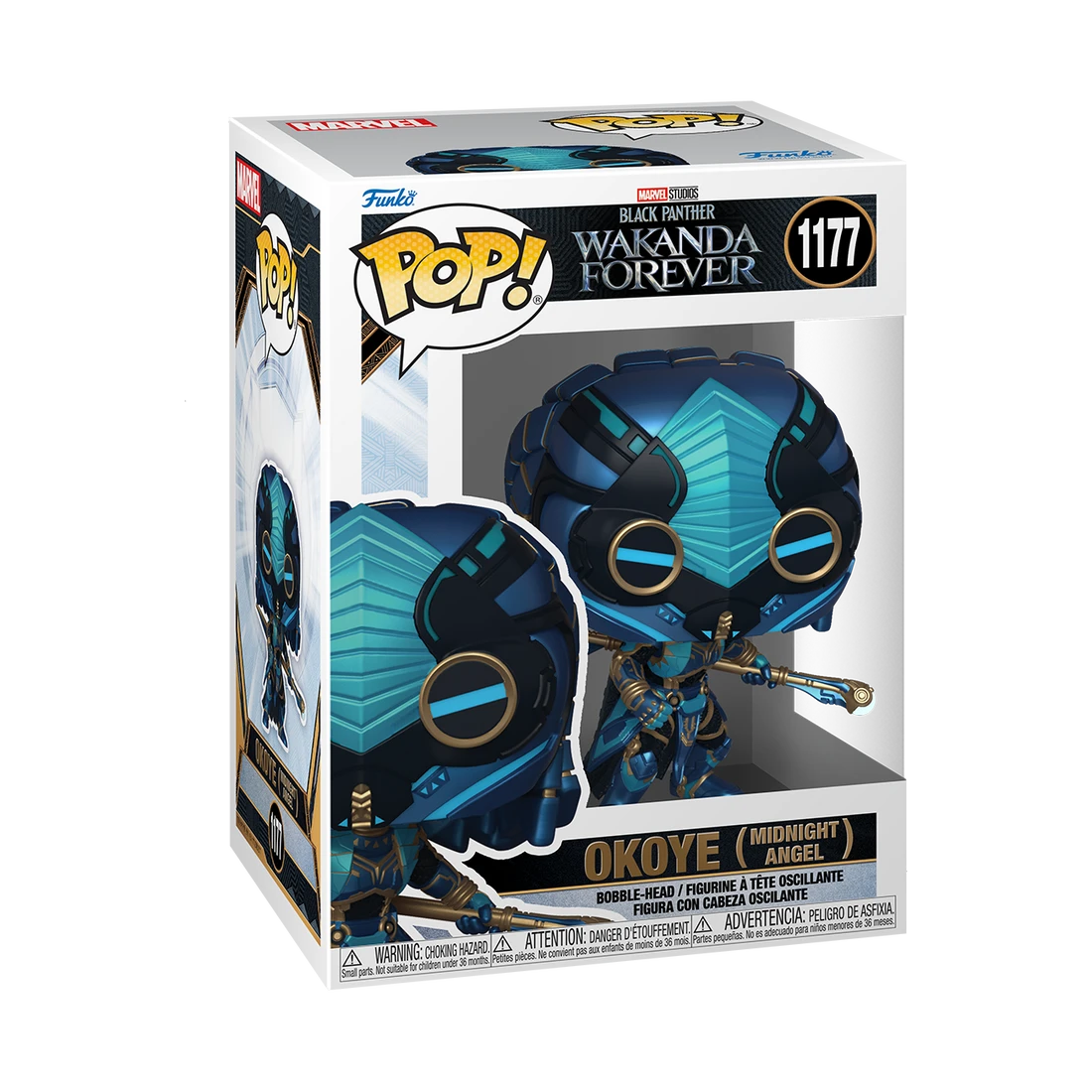 Marvel Black Panther Wakanda Forever Okoye (Midnight Angel) Funko Pop! Vinyl 5 Marvel Black Panther Wakanda Forever Okoye (Midnight Angel) Funko Pop! Vinyl - Image 3