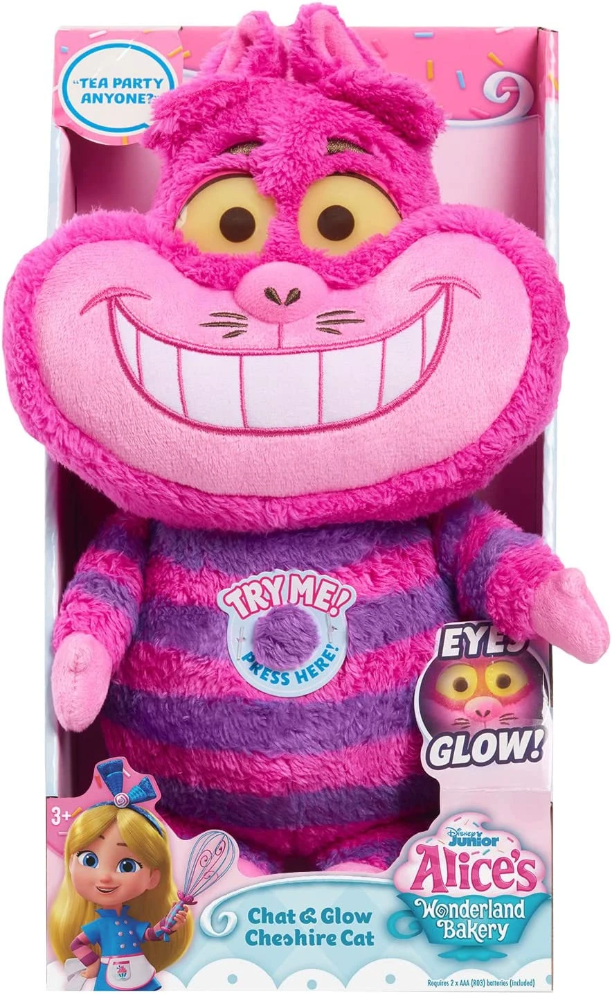Disney Junior Alice’s Wonderland Bakery Chat & Glow Cheshire Cat Plush 8 Disney Junior Alice’s Wonderland Bakery Chat & Glow Cheshire Cat Plush - Image 6