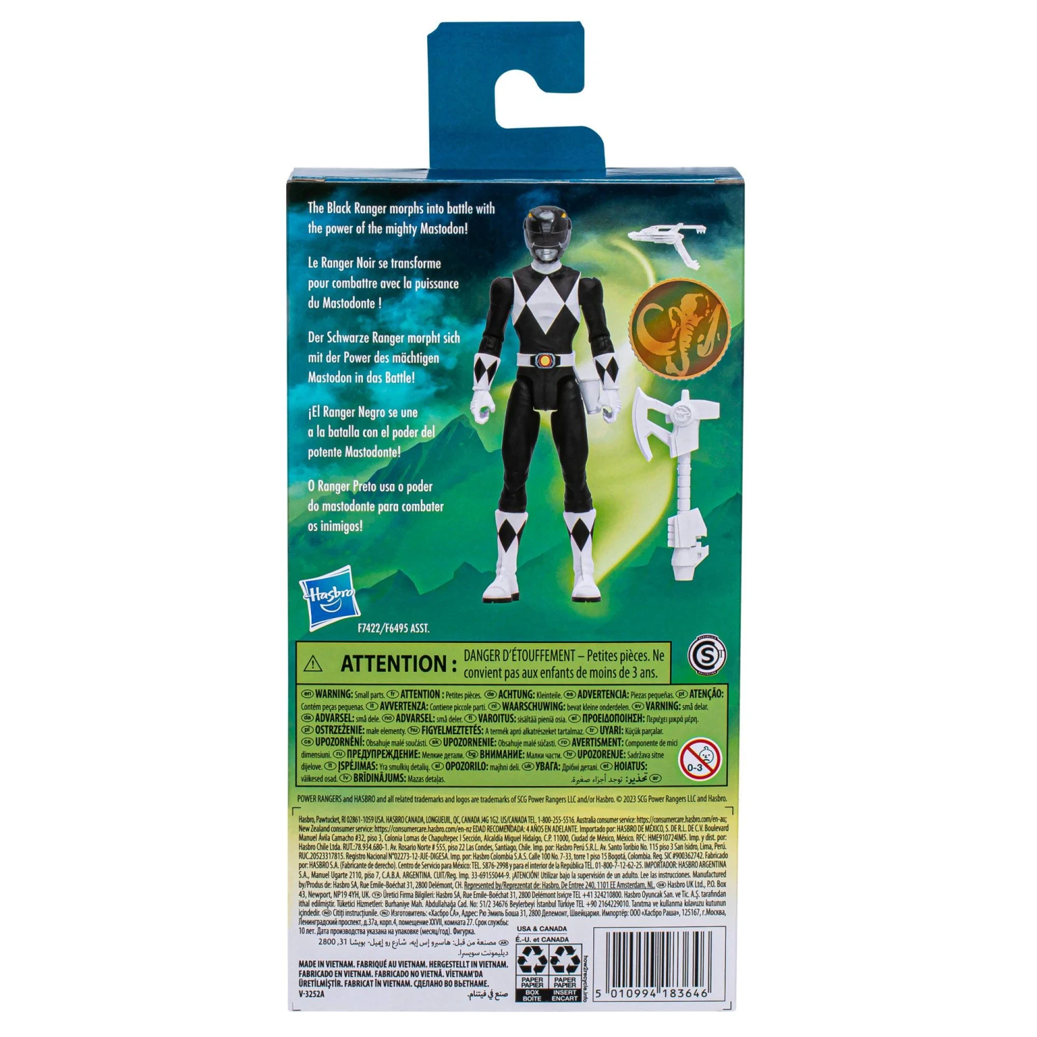 Power Rangers Mighty Morphin Black Ranger Action Figure 6 Power Rangers Mighty Morphin Black Ranger Action Figure - Image 4