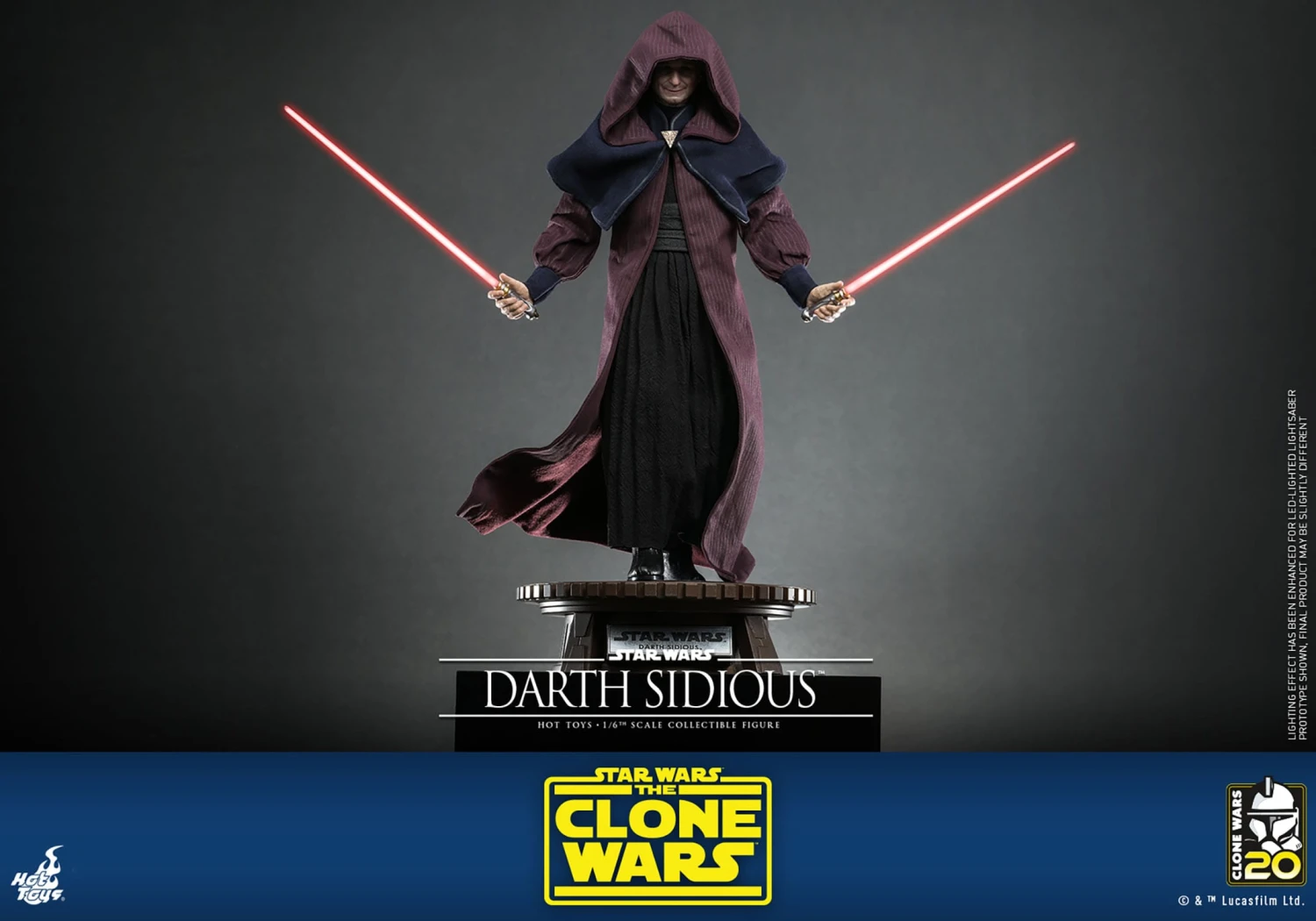 Hot Toys Star Wars The Clone Wars Darth Sidious 1/6th Scale Figure 8 Hot Toys Star Wars The Clone Wars Darth Sidious 1/6th Scale Figure - Image 6