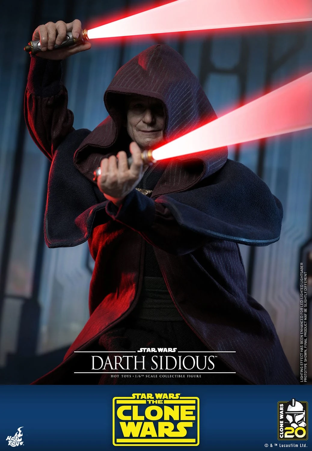 Hot Toys Star Wars The Clone Wars Darth Sidious 1/6th Scale Figure 6 Hot Toys Star Wars The Clone Wars Darth Sidious 1/6th Scale Figure - Image 4