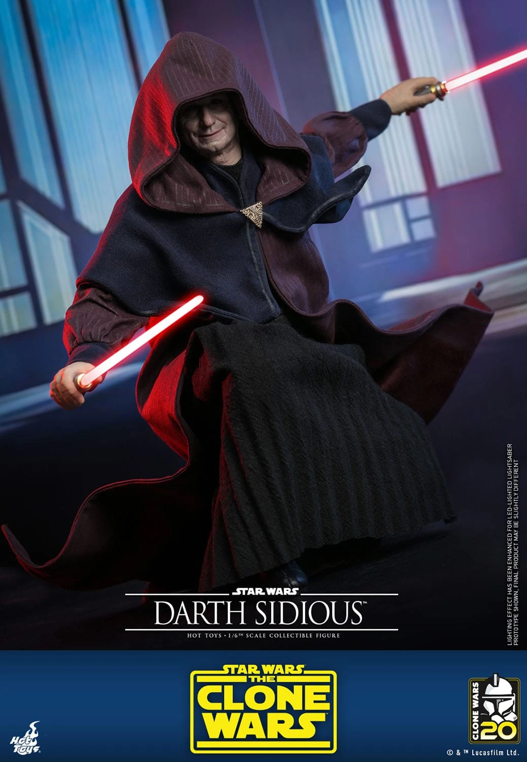 Hot Toys Star Wars The Clone Wars Darth Sidious 1/6th Scale Figure 13 Hot Toys Star Wars The Clone Wars Darth Sidious 1/6th Scale Figure - Image 11