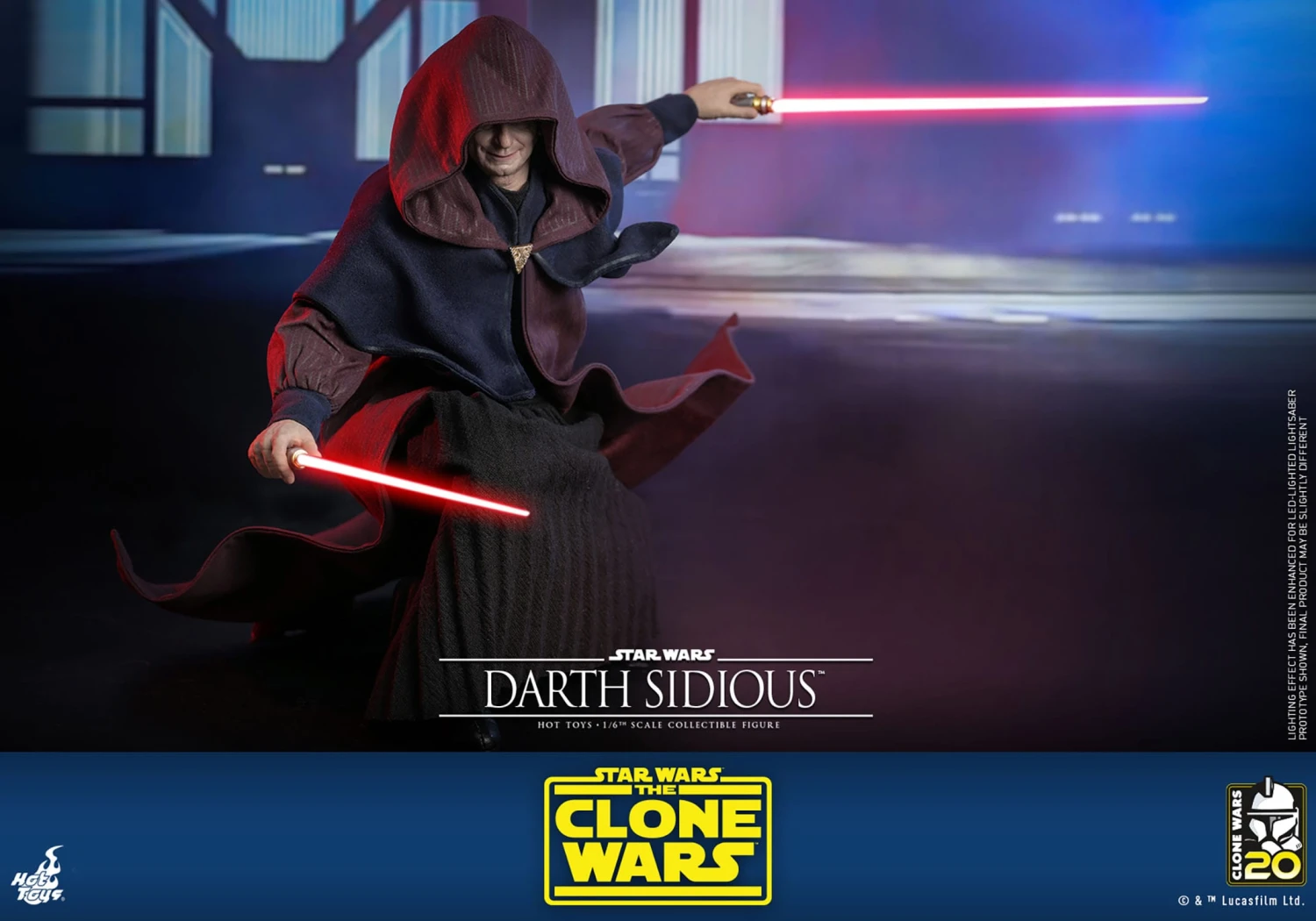 Hot Toys Star Wars The Clone Wars Darth Sidious 1/6th Scale Figure 19 Hot Toys Star Wars The Clone Wars Darth Sidious 1/6th Scale Figure - Image 17