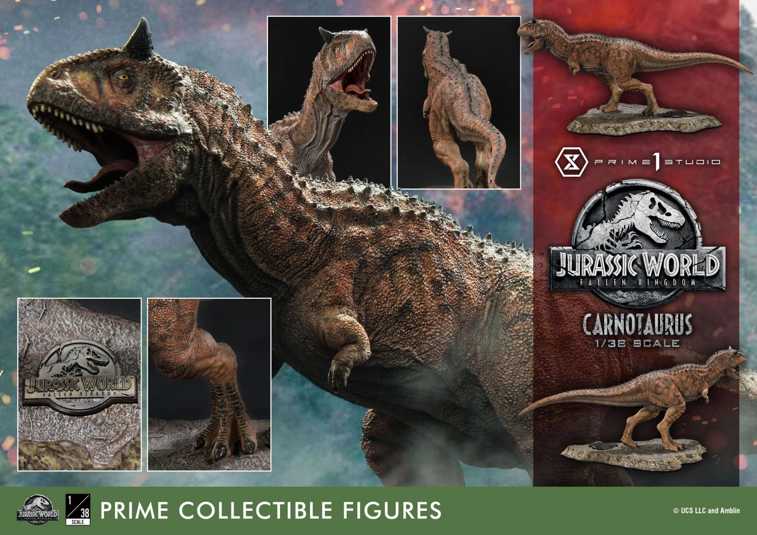 Jurassic World Fallen Kingdom Prime Collectibles PVC Statue 1/38 Scale Carnotaurus 4 Jurassic World Fallen Kingdom Prime Collectibles PVC Statue 1/38 Scale Carnotaurus - Image 2
