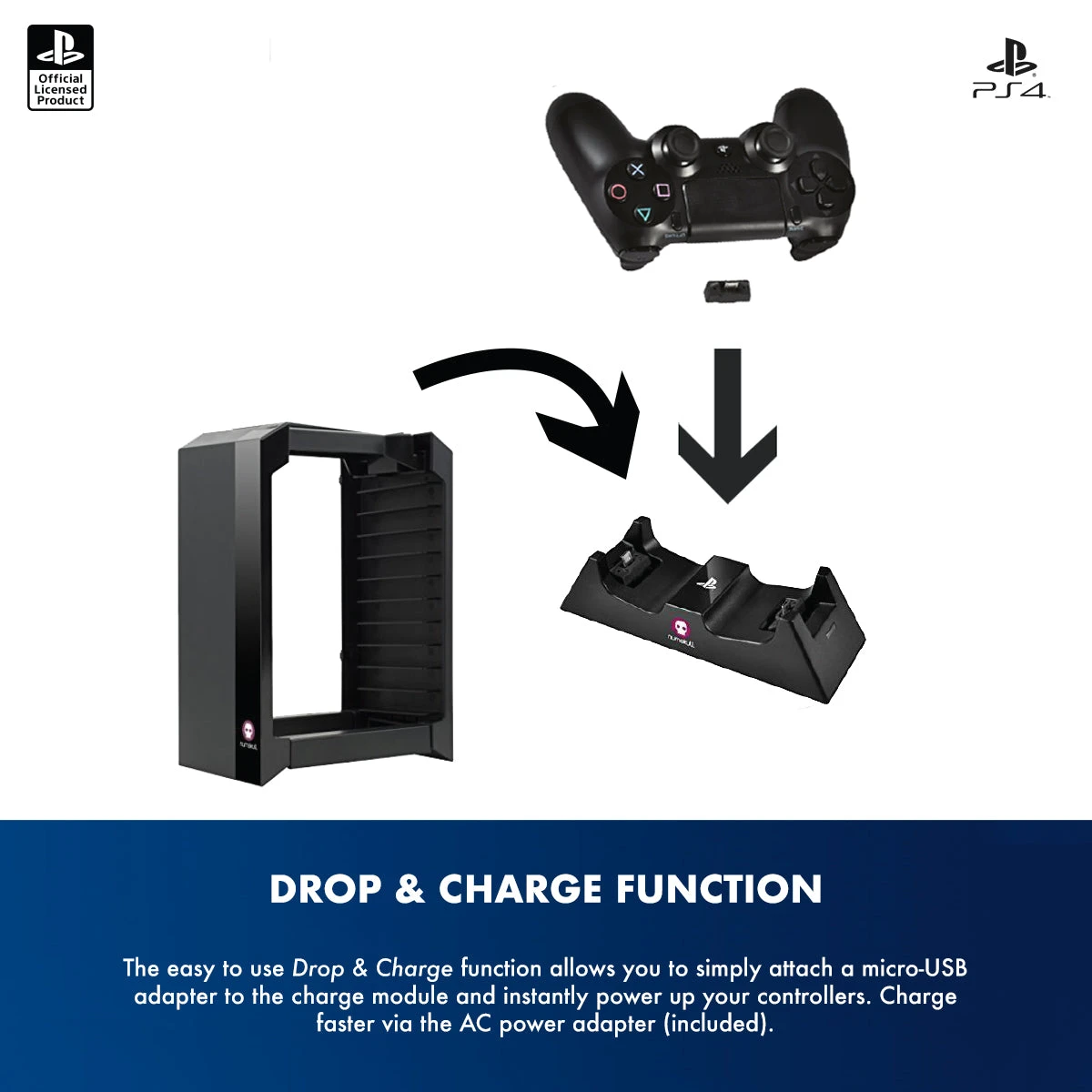 Official Sony PlayStation PS4 Games Storage Tower + Dual Charger 6 Official Sony PlayStation PS4 Games Storage Tower + Dual Charger - Image 4