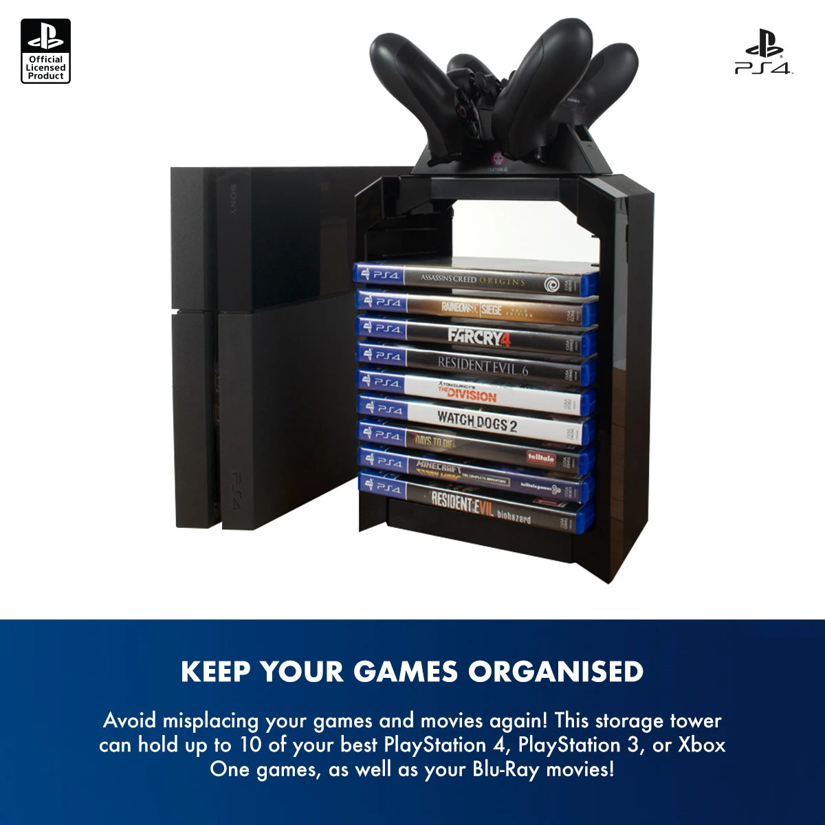 Official Sony PlayStation PS4 Games Storage Tower + Dual Charger 9 Official Sony PlayStation PS4 Games Storage Tower + Dual Charger - Image 7