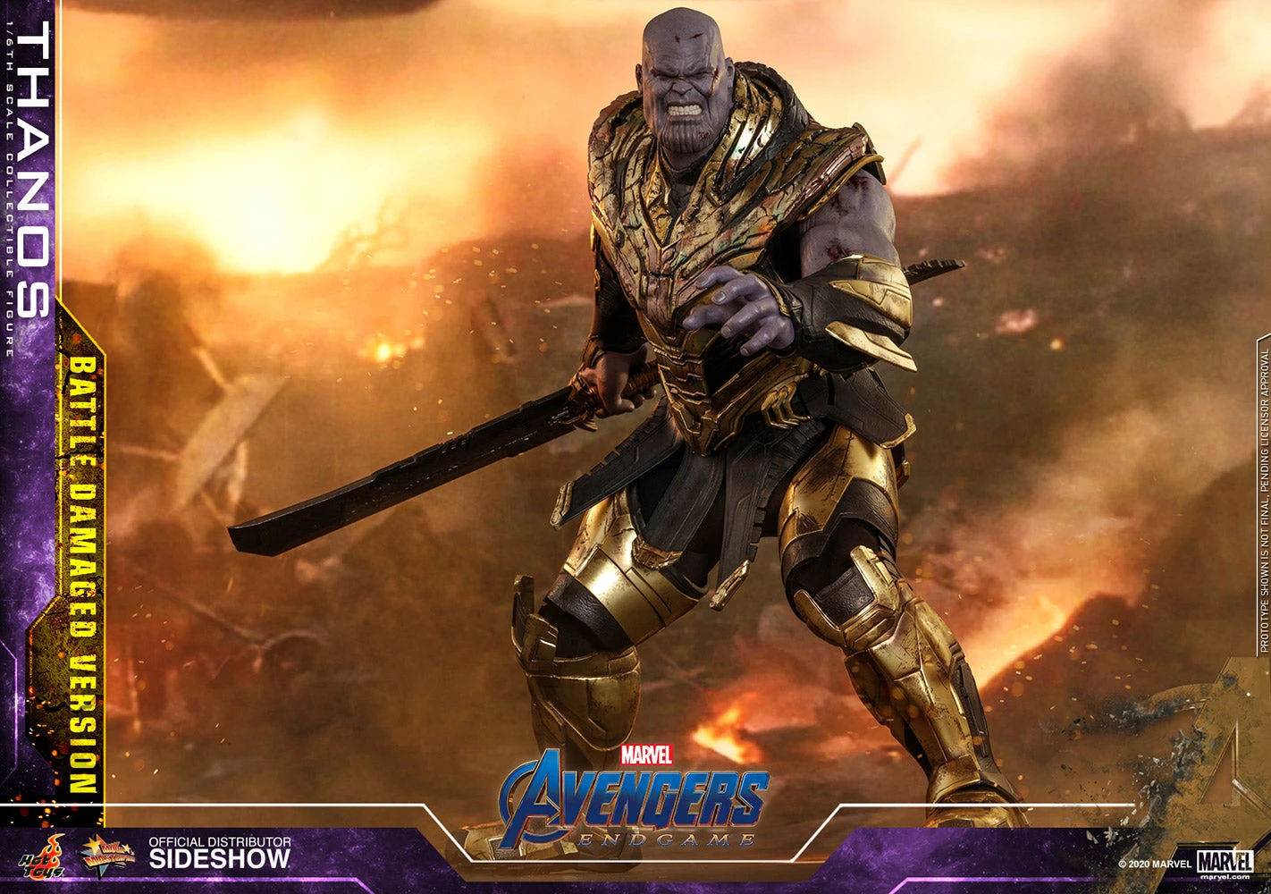 Hot Toys Marvel Avengers: Endgame Movie Masterpiece 1/6 Scale Action Figure Thanos Battle Damaged Version 6 Hot Toys Marvel Avengers: Endgame Movie Masterpiece 1/6 Scale Action Figure Thanos Battle Damaged Version - Image 4