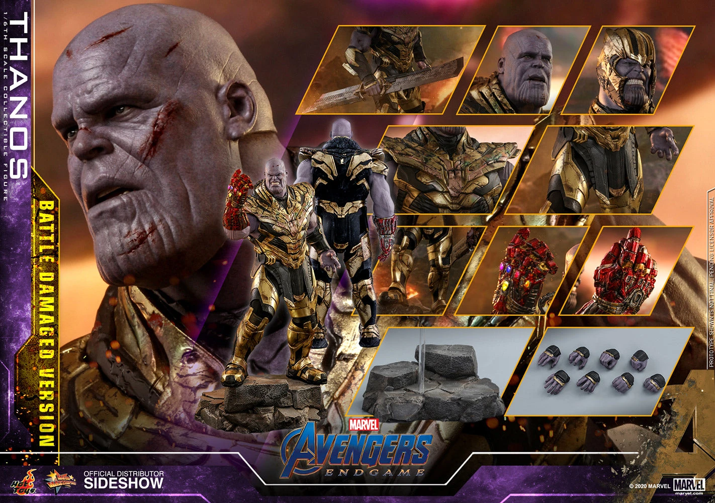 Hot Toys Marvel Avengers: Endgame Movie Masterpiece 1/6 Scale Action Figure Thanos Battle Damaged Version 4 Hot Toys Marvel Avengers: Endgame Movie Masterpiece 1/6 Scale Action Figure Thanos Battle Damaged Version - Image 2